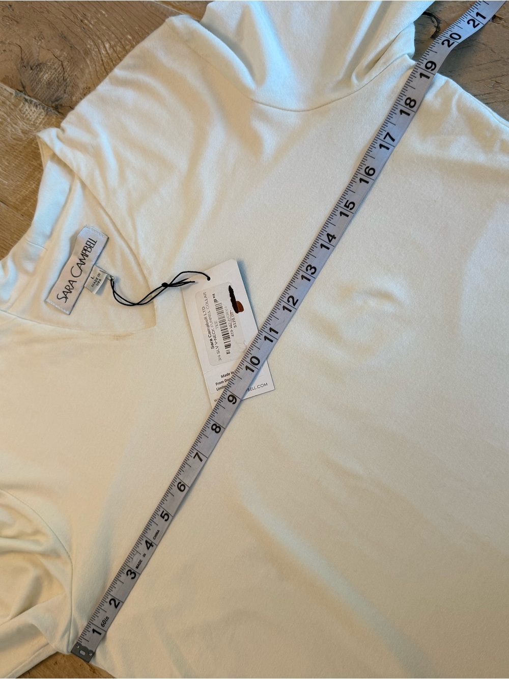 Sara Campbell Off White Long-Sleeve V-Neck Shirt L NWT - Picture 5 of 7